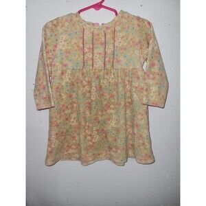 Vintage Hartstrings Floral Velour Long Sleeve Dress
